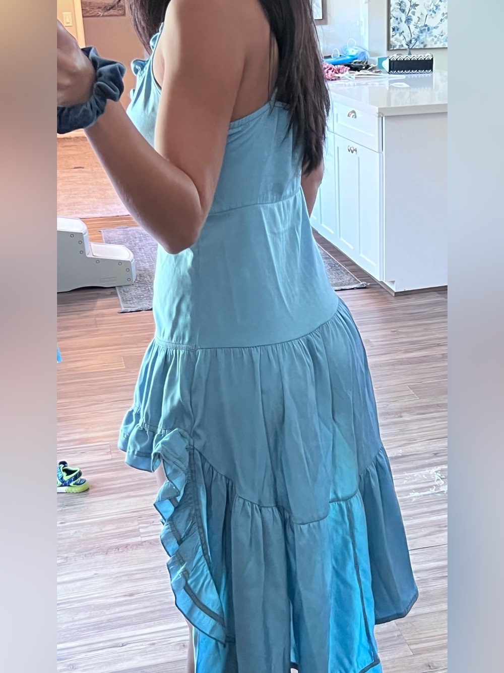Light Blue Ruffle High-Low Dress - Picture 4 of 15